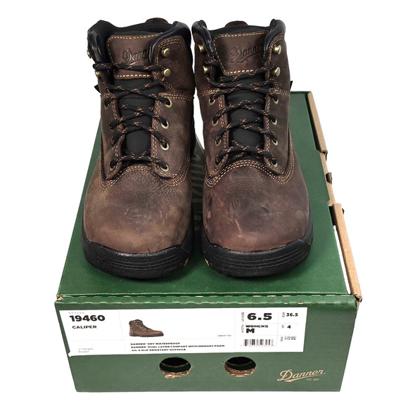 Danner Womens Sz 6.5 M Caliper 5" Brown Leather Waterproof Work Boots 19460 USA - Picture 1 of 11